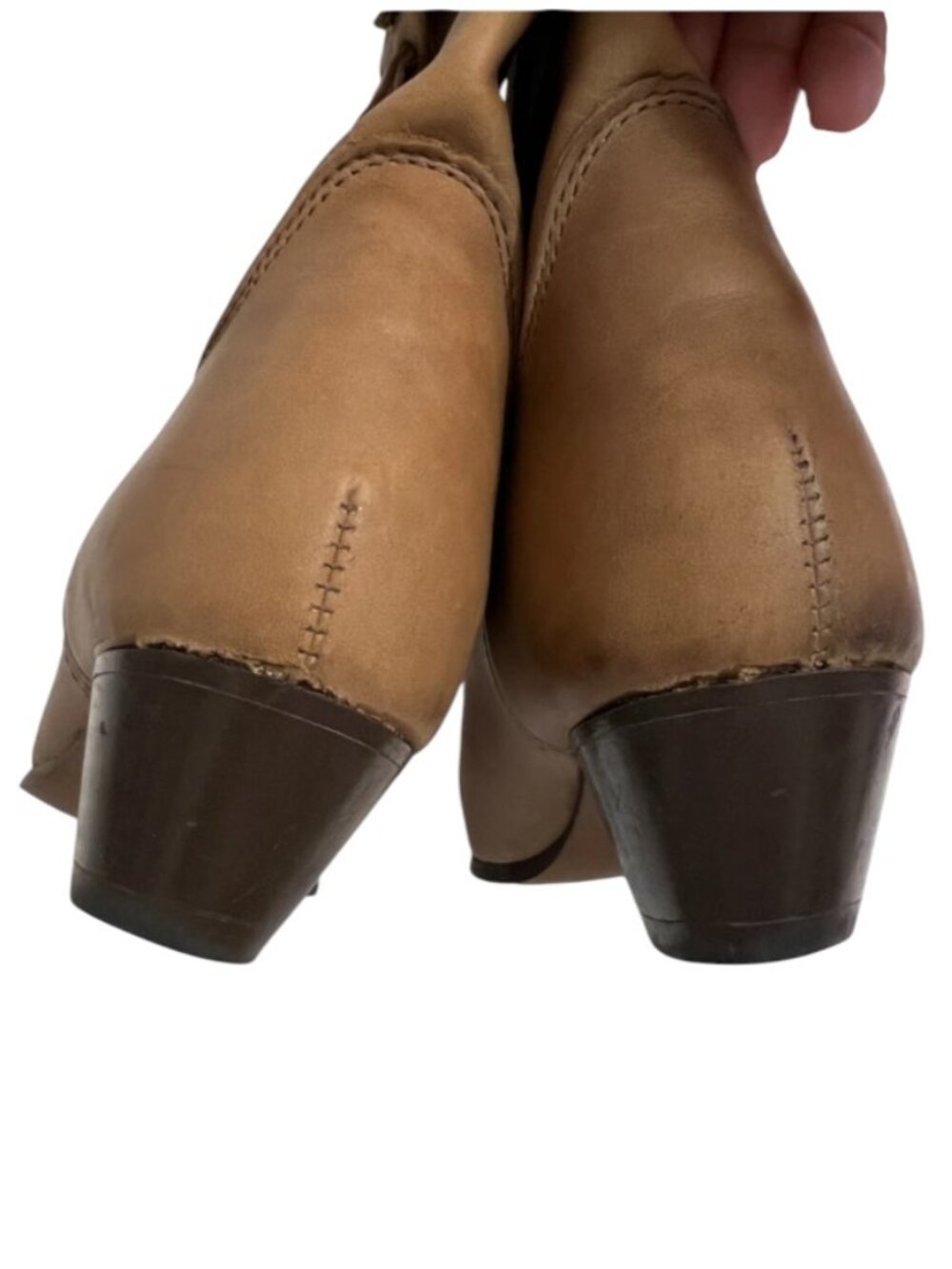 Laredo Womens 9 Tan Leather Fringe Western Cowboy Boots Cowgirl Boho Festival - Picture 8 of 9